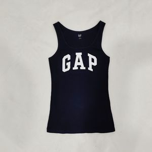 Gap | Women's blue tank top with gap logo size M